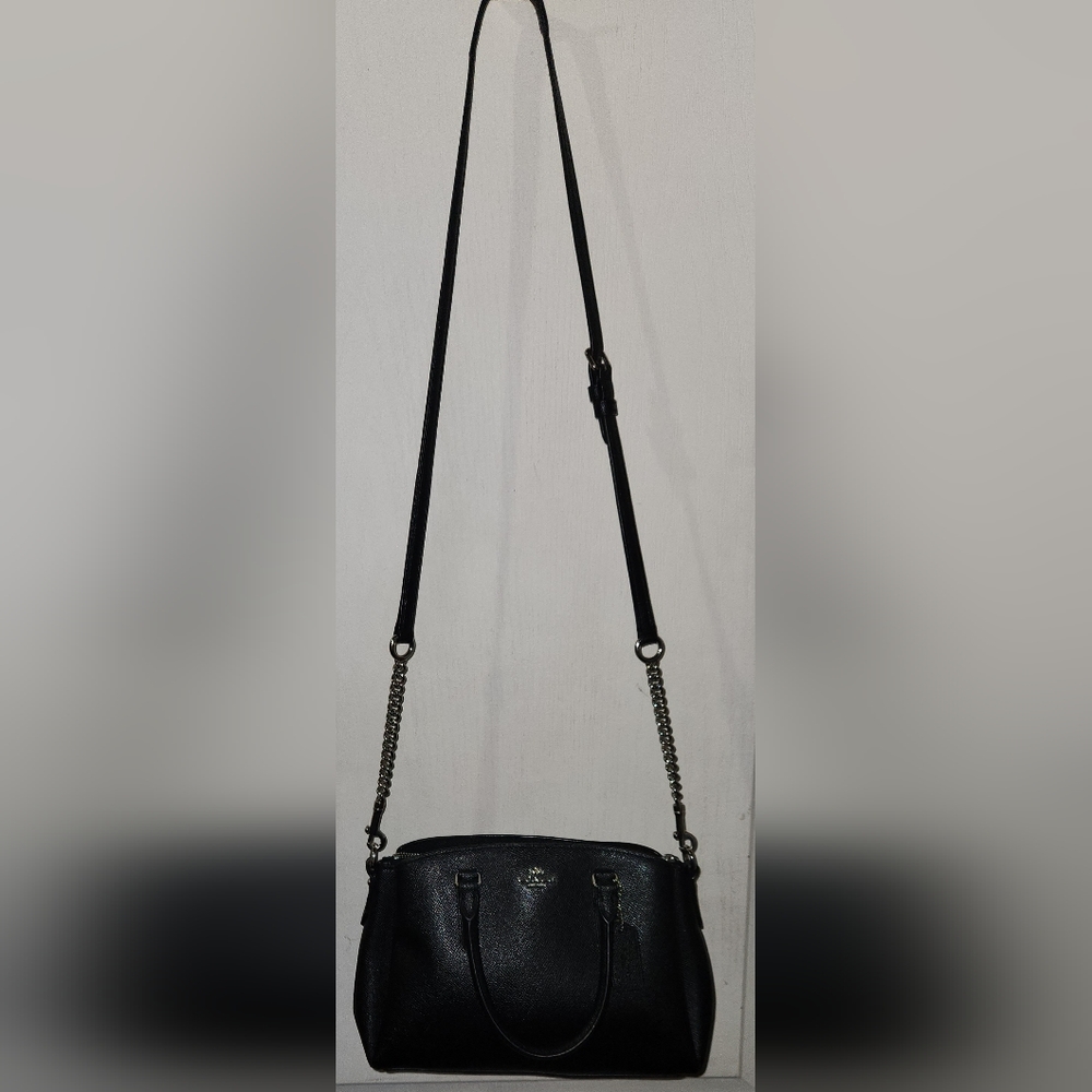 Coach black and sliver cross body bag with removable strap
